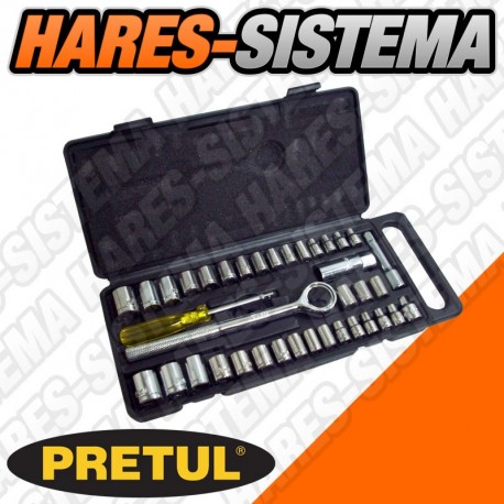 Juego Llaves Tubo x 39pz Pretul 3/8-1/4 
