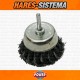 Cepillo copa Acero Trenzado para Taladro 75mm Extra Power