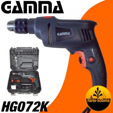 Kit Taladro Gamma HG072K 13mm Percutor
