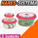 Set x 3 pz Contenedor Hermetico Redondo Flor
