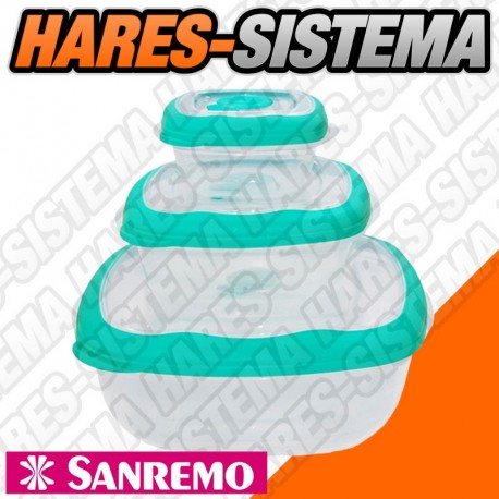 Set Contenedor Hermetico Cuadrado x 3pz Flor