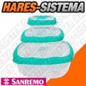Set Contenedor Hermetico Cuadrado x 3pz Flor